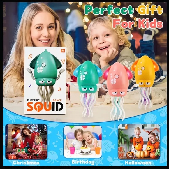 Dancing Squid Toy Tummy Time Toys Crawling Toys Wiggling Musical Standing Toy - Picture 4 of 10